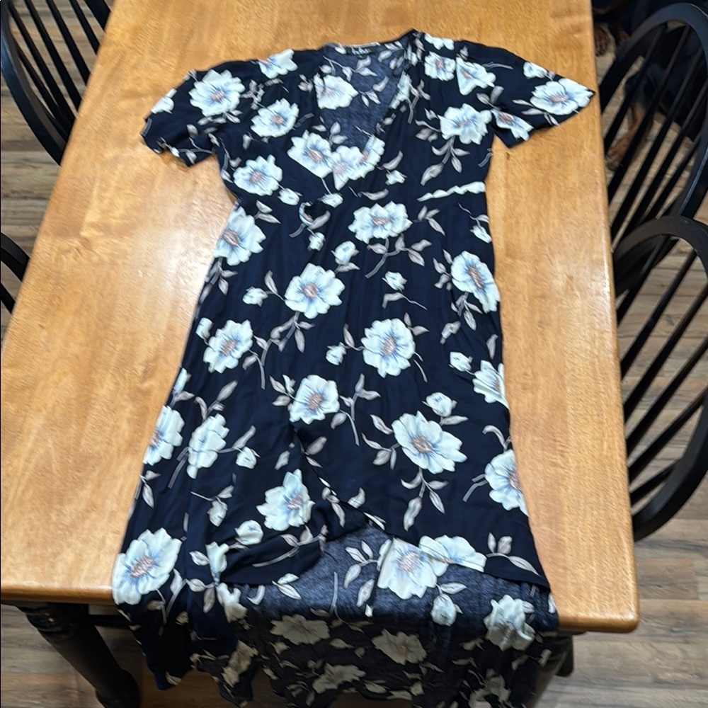 Lulu's Black and White High Low Flutter Sleeve Sundress